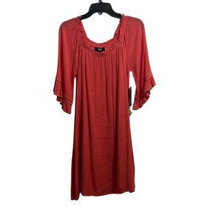 NAÏF Coral Dress | Petite XL | Off Shoulders Bell Sleeve Lightweight Lined | NWT